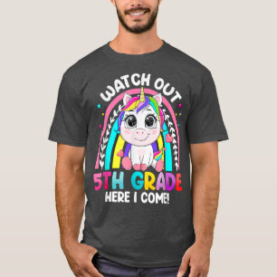 Camiseta Cute Unicornio Cuidado De 5º Grado Aquí Vuelvo