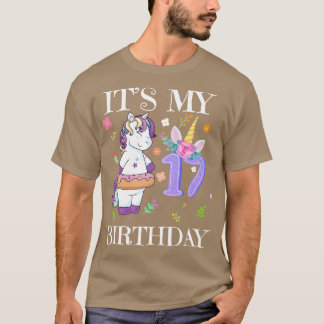 Camiseta Cute Unicornio es mi cumpleaños número 17