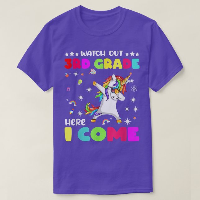Camiseta Cute Unicornio Mira El Tercer Grado Aquí Vuelvo (Diseño del anverso)