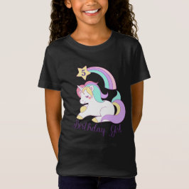 Camiseta Cute Unicornio Personalizado de cumpleaños número