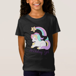 Camiseta Cute Unicornio Personalizado de cumpleaños número