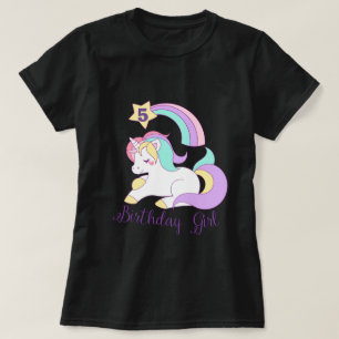 Camiseta Cute Unicornio Personalizado de cumpleaños número
