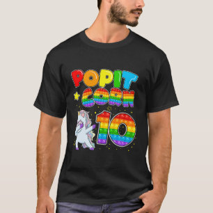 Camiseta Cute Unicornio Pop It Corn Feliz Décimo cumpleaños