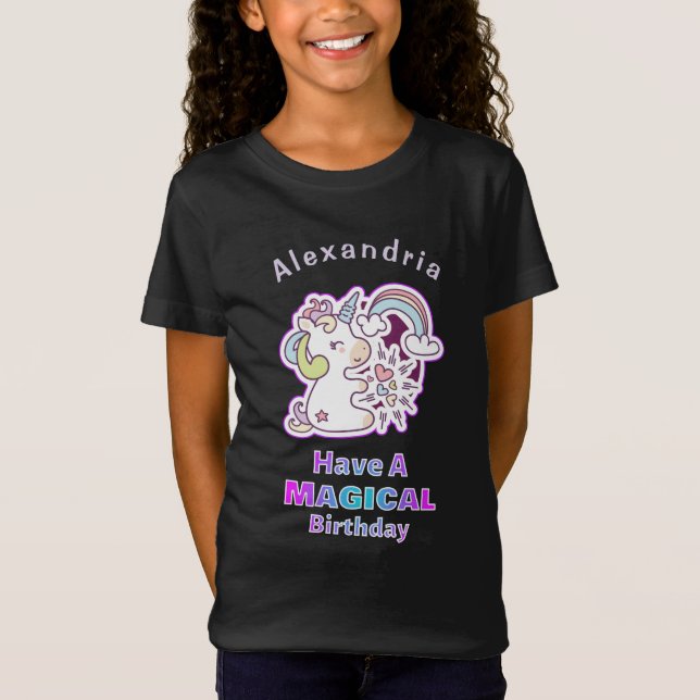 Camiseta Cute Unicornio Tiene Un Magnífico Niño De Cumpleañ (Anverso)