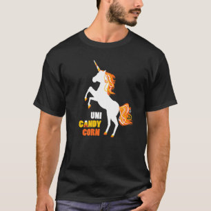 Camiseta Cute Unicornio Uni Caramelo de Maíz Halloween Cuer