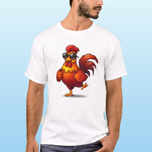 Camiseta Cute Unisex T-Shirt with Funny Rooster Wearing