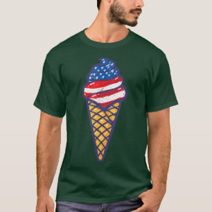 Camiseta Cute USA Ice Cream Cone para el 4 de julio Patriót