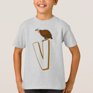 Camiseta Cute V para Vulture - niños inglés alfabeto ABCD