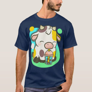 Camiseta Cute vaca Boba Tea Bubble Tea Anime Kawaii