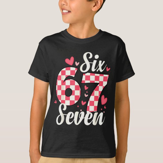 Camiseta Cute Valentine Six Seven Checkerboard Love Nk Hear (Anverso)
