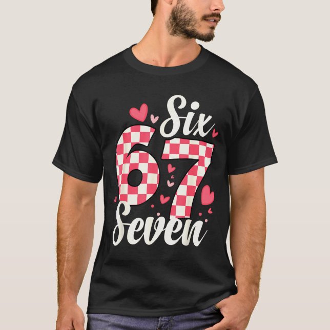 Camiseta Cute Valentine Six Seven Checkerboard Love Nk Hear (Anverso)
