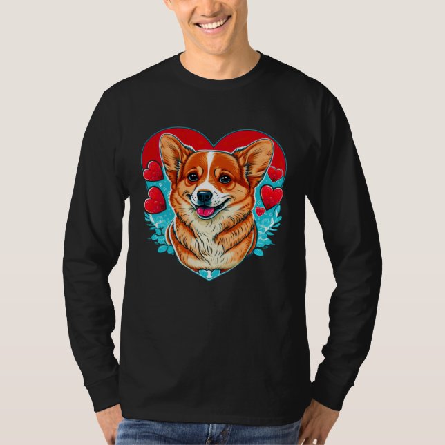 Camiseta Cute Valentines Corgi Cool Pembroke Welsh Corgi (Anverso)