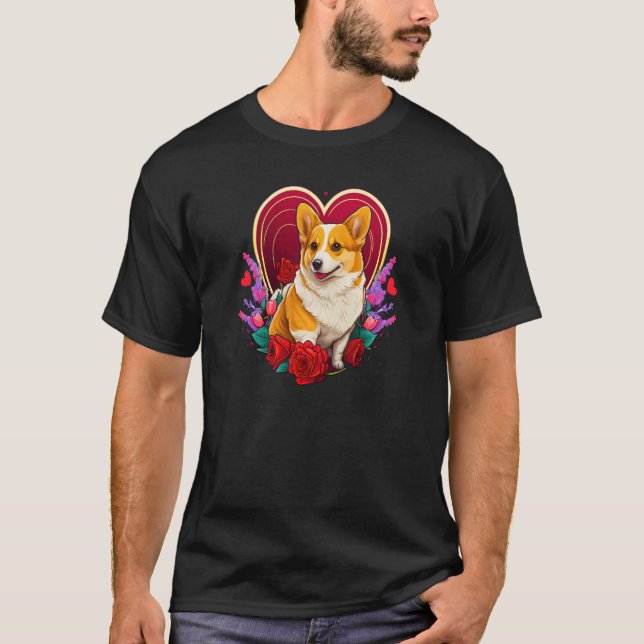Camiseta Cute Valentines Corgi Cool Pembroke Welsh Corgi  1 (Anverso)