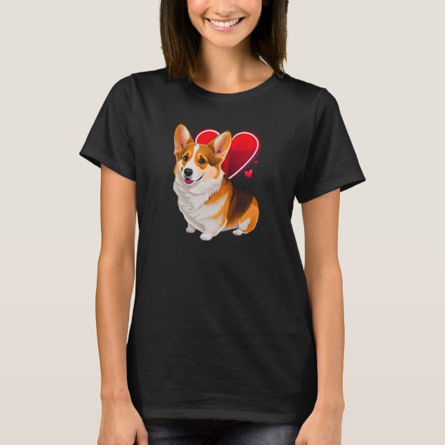 Camiseta Cute Valentines Corgi Cool Pembroke Welsh Corgi  7 (Anverso)
