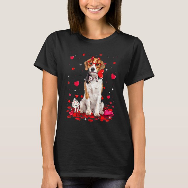 Camiseta Cute Valentine's Day Beagle Dog Heart Costume (Anverso)