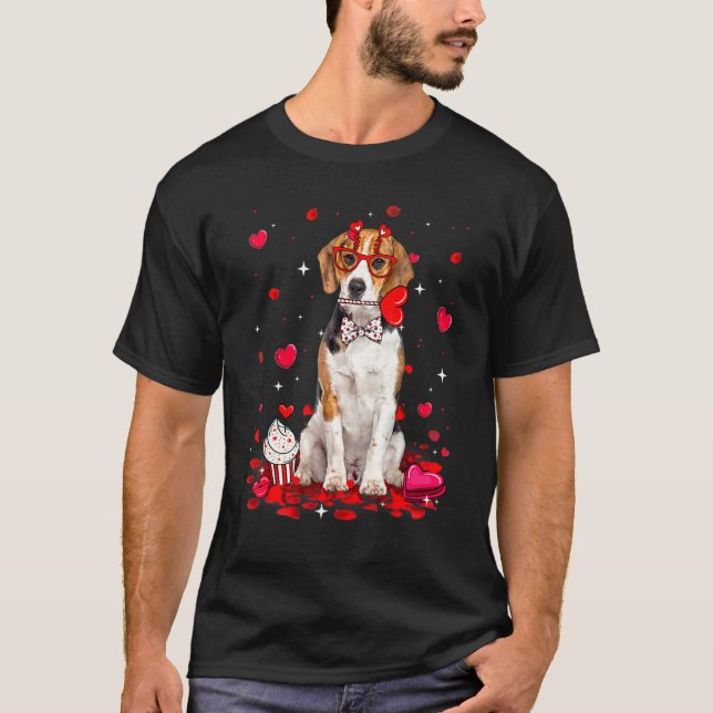 Camiseta Cute Valentine's Day Beagle Dog Heart Costume (Anverso)