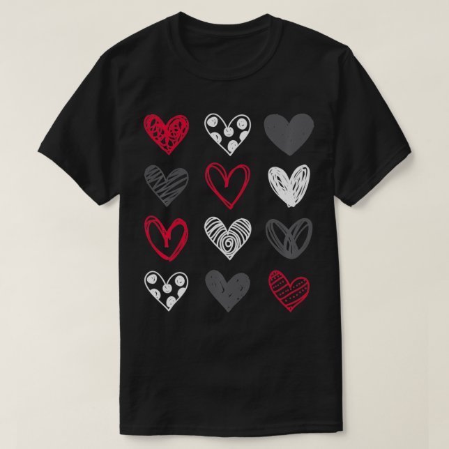 Camiseta Cute Valentines Day Hearts  (Diseño del anverso)