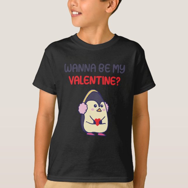 Camiseta Cute Valentins Day Penguin (Anverso)