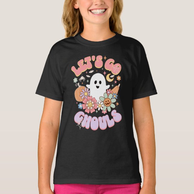 Camiseta Cute Vamos Ghouls Retro Halloween (Anverso)