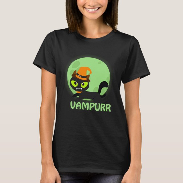 Camiseta Cute Vampire Cat Halloween Vampurr (Anverso)
