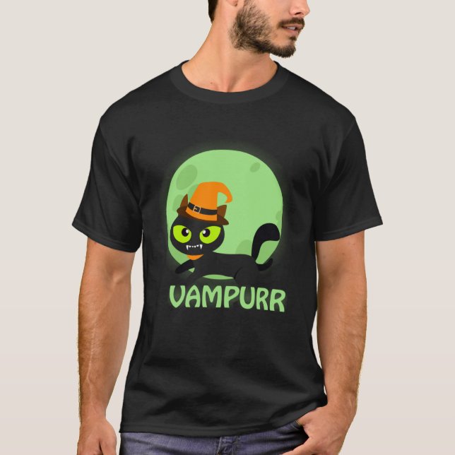 Camiseta Cute Vampire Cat Halloween Vampurr (Anverso)