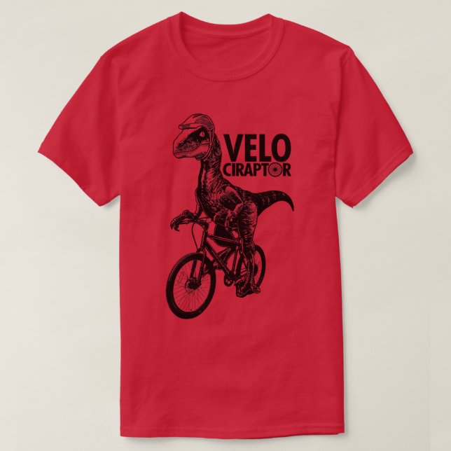 Camiseta Cute Velociraptor Dinosaur Riendo Regalo De Bicicl (Diseño del anverso)
