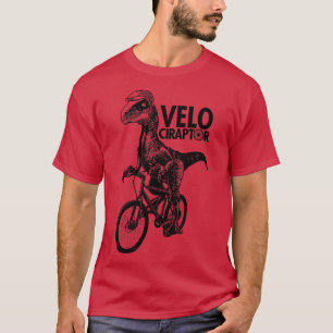 Camiseta Cute Velociraptor Dinosaur Riendo Regalo De Bicicl