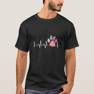 Camiseta Cute Veterinaria Paw Arcoiris Imprimió Que Golpeó 