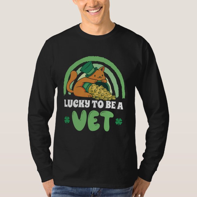 Camiseta Cute Veterinarian Cat Vet Tech St Patrick s Day (Anverso)
