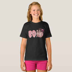 Camiseta Cute Vintage Calabaza Rosa y Araña - Halloween BOO