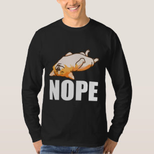 Camiseta Cute Vintage Funny Lazy Nope Corgi