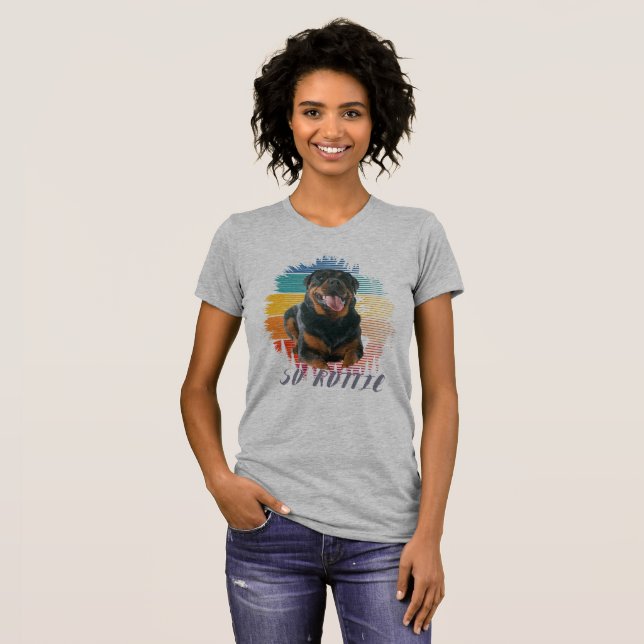 Camiseta Cute Vintage Rottie Rottweiler Perro Mascota Anima (Anverso completo)