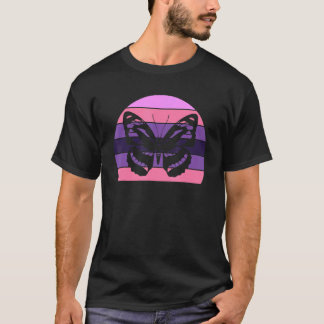 Camiseta Cute Vintage Sunset Trendy Silhouette Butterfly