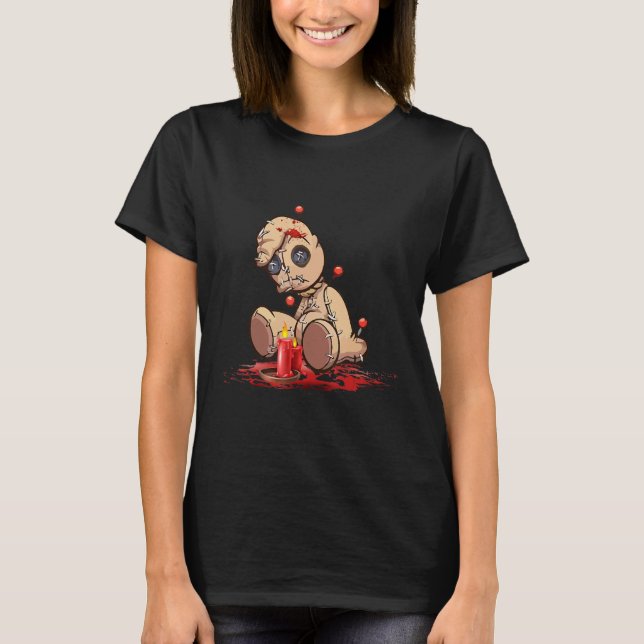 Camiseta Cute Voodoo Teddy Bear Muñecas Aterradoras Acupunc (Anverso)