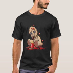 Camiseta Cute Voodoo Teddy Bear Muñecas Aterradoras Acupunc