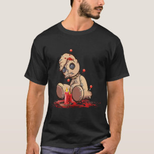 Camiseta Cute Voodoo Teddy Bear Muñecas Aterradoras Acupunc