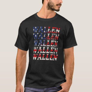 Camiseta Cute Wallen Merch Bandera Americana Red White Blue