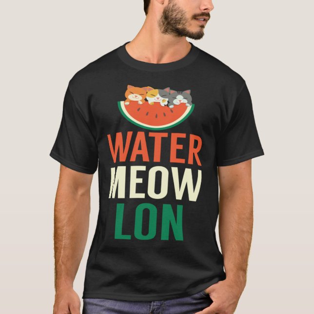 Camiseta Cute Water Meow Leon Melón Con Criadores De Melón  (Anverso)