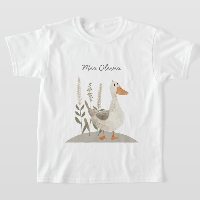 Camiseta Cute Watercolor Goose Kids T-Shirt (Distribución)