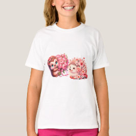 Camiseta Cute Watercolor Hedgehogs in Love T-Shirt