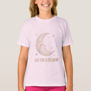 Camiseta Cute Watercolor Luna Durmiendo Personalizado Baby