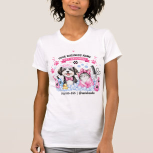 Camiseta Cute Watercolor Negocio de Aseo de Mascotas Person