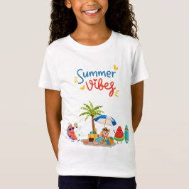 Camiseta  Cute Watermelon Characters Relaxing Under a Palm 