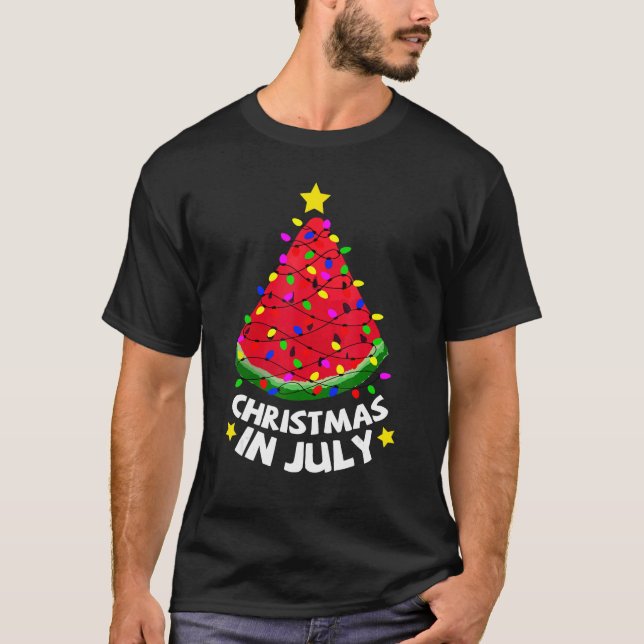 Camiseta Cute Watermelon Christmas In July Summer Beach Xma (Anverso)
