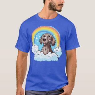 Camiseta Cute Weimaraner Nube Arcoiris Perro Kawaii Feliz C