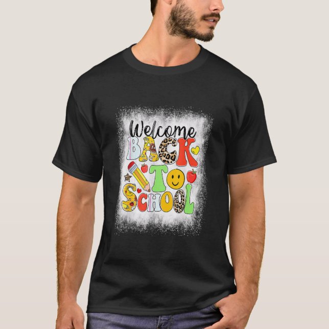 Camiseta Cute Welcome Back To School First Day Of School Te (Anverso)