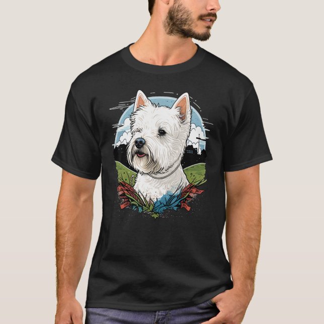 Camiseta Cute West Highland White Terrier Dog on Westie  1 (Anverso)