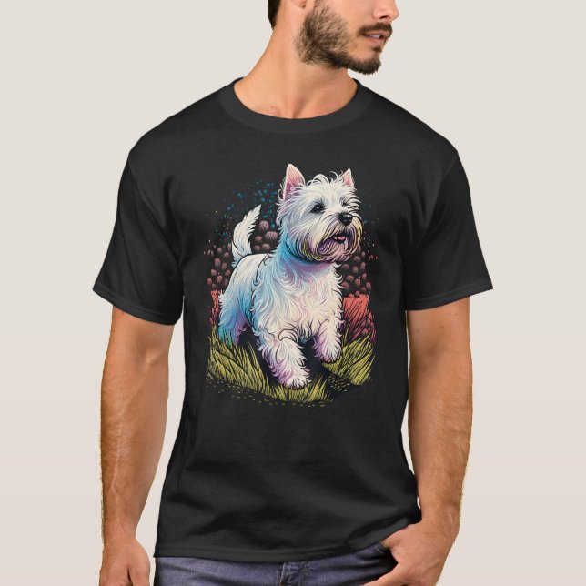 Camiseta Cute West Highland White Terrier Dog on Westie  2 (Anverso)