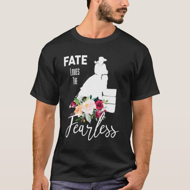 Camiseta Cute Western Rodeo Barrel Racer White Floral-Feart (Anverso)