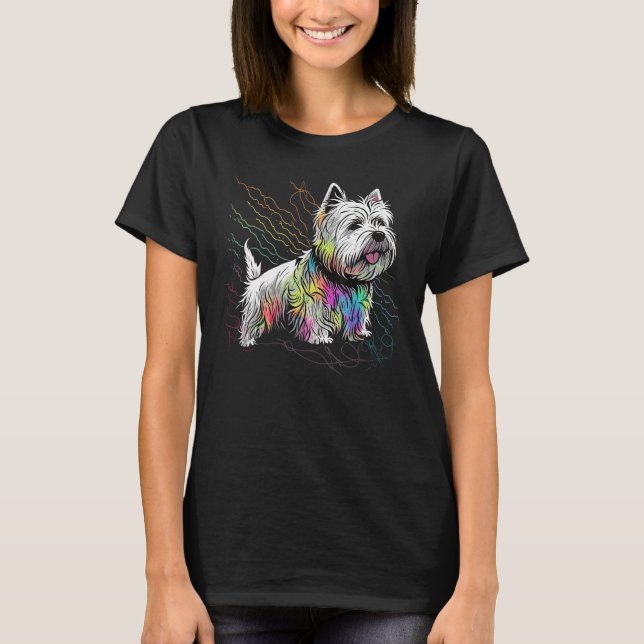 Camiseta Cute Westie Dog on West Highland White Terrier  1 (Anverso)